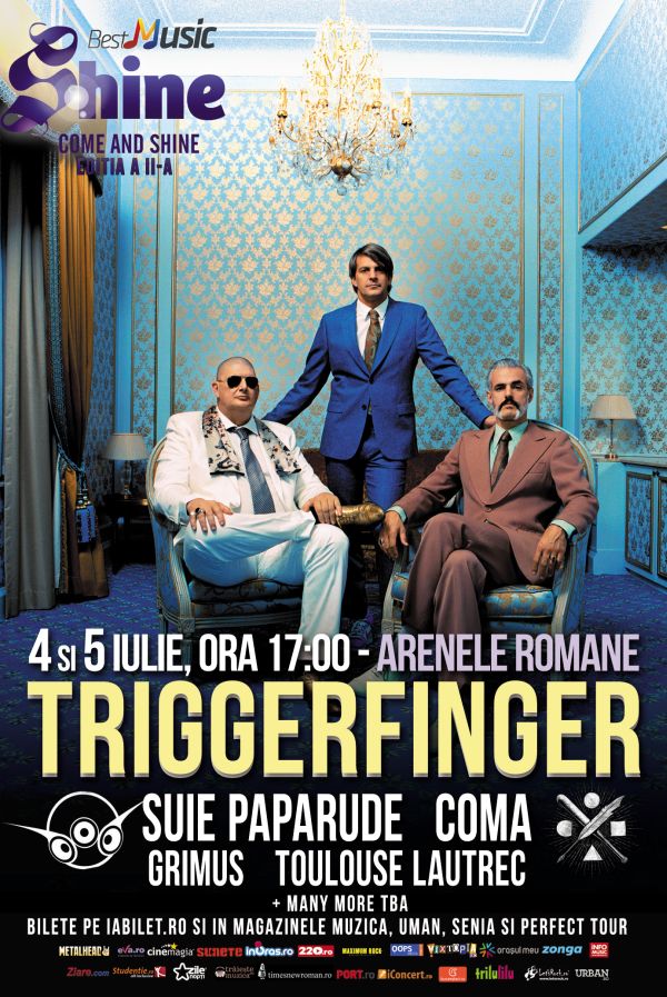 A doua editie a Festivalului Shine prezinta concerte Triggerfinger, Coma, Grimus, Toulouse-Lautrec si altii